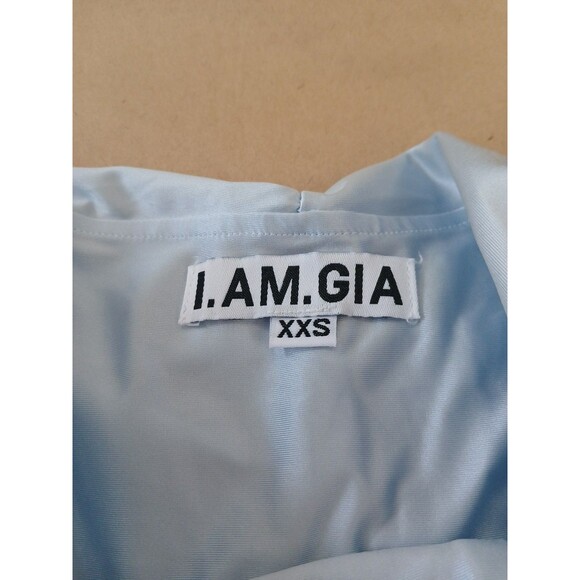 I.AM.GIA Circe Micro Mini Skirt XXS Ice Blue Ruched Low Rise Soft Girl Coquette - Picture 5 of 7